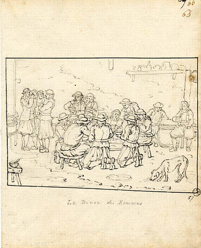 Le dîner des hommes (titre inscrit), Olivier Perrin, 1810 vers
