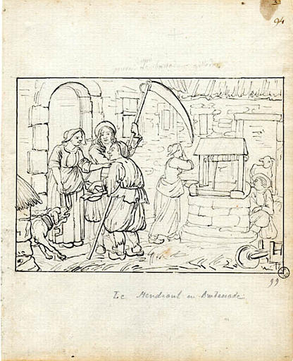 Le mendiant en ambassade (titre inscrit), Olivier Perrin, 1810 vers