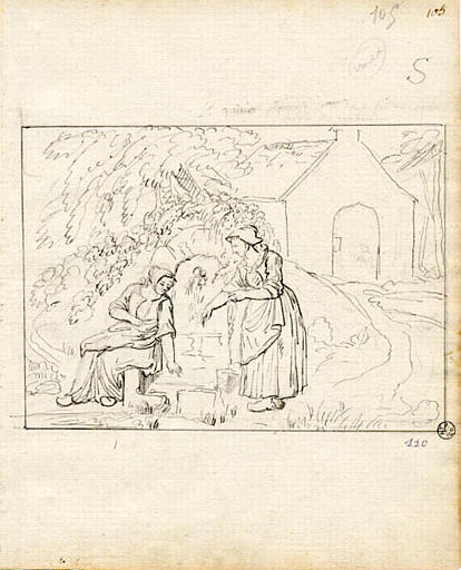 bretonnes à la fontaine (titre factice), Olivier Perrin, 1810 vers