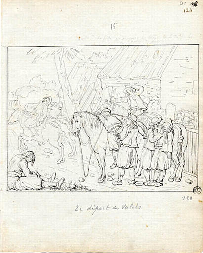 Le départ des valets (titre inscrit), Olivier Perrin, 1810 vers