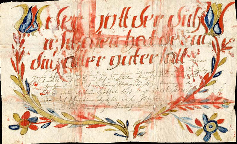 der gott der dich erschafen hat (titre inscrit, allemand, gothique), 1805