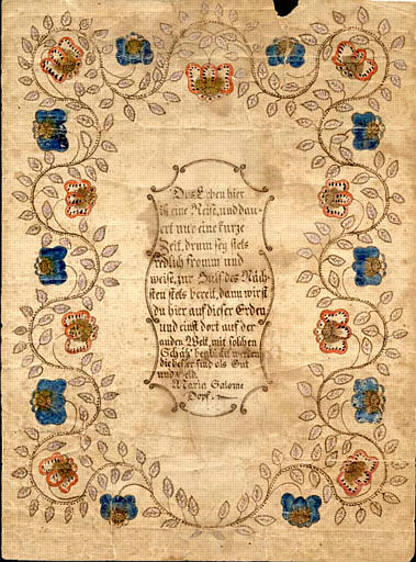 Das Leben hier (titre inscrit, allemand, gothique)