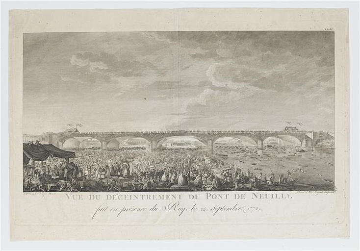 VUE DU DECEINTREMENT DU PONT DE NEUILLY / FAIT EN PRESENCE DU ROY, LE 22 SEPTEMBRE 1772. (titre inscrit)_0