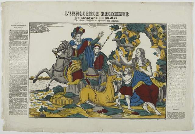L'INNOCENCE RECONNUE / DE GENEVIEVE DE BRABAN (titre inscrit, français, allemand, gothique)_0