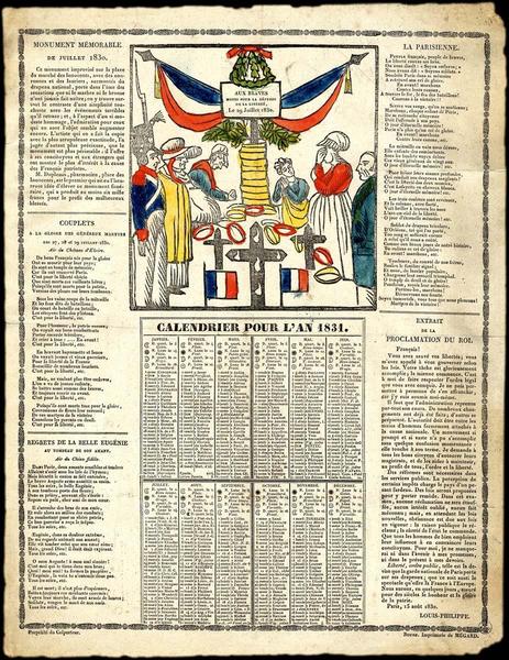 CALENDRIER POUR L'AN 1831. (titre inscrit)_0