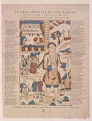 LE VRAI PORTRAIT DU JUIF ERRANT, / TEL QU'ON L'A VU PASSER A AVIGNON, LE 22 AVRIL 1784, / COMPLAINTE NOUVELLE, SUR UN AIR DE CHASSE. (titre inscrit)_0