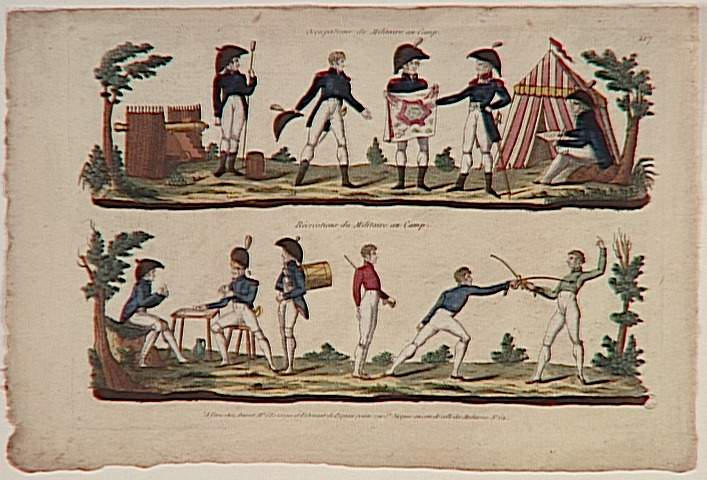 OCCUPATIONS DU MILITAIRE AU CAMP. / RECREATIONS DU MILITAIRE AU CAMP (titre inscrit)_0