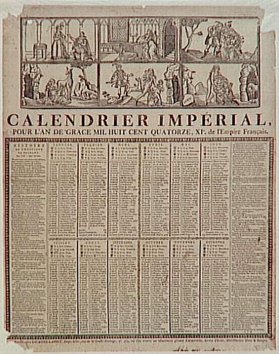 CALENDRIER IMPERIAL / POUR L'AN DE GRACE 1814 (titre inscrit)_0