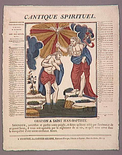 CANTIQUE SPIRITUEL. / ORAISON A SAINT JEAN BAPTISTE (titre inscrit)_0