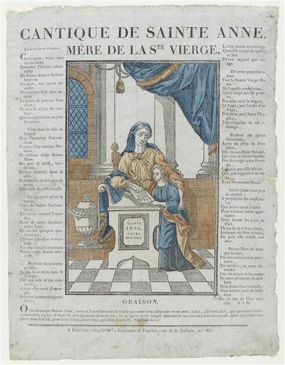 CANTIQUE DE SAINTE ANNE, / MERE DE LA STE VIERGE. (titre inscrit)_0