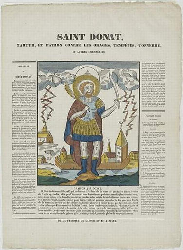 SAINT DONAT, / MARTYR, ET PATRON CONTRE LES ORAGES, TEMPETES, TONNERRE, / ET AUTRES INTEMPERIES (titre inscrit)_0