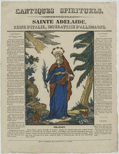 CANTIQUES SPIRITUELS. / SAINTE ADELAIDE, / REINE D'ITALIE, IMPERATRICE D'ALLEMAGNE (titre inscrit)_0
