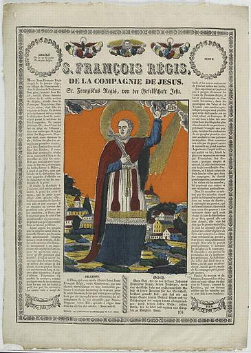 SAINT FRANCOIS REGIS. / DE LA COMPAGNIE DE JESUS (titre inscrit, français, allemand, gothique)_0