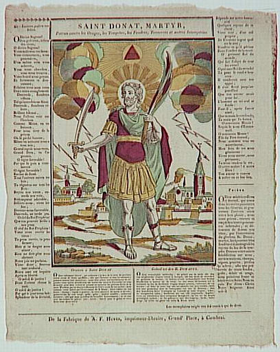 SAINT DONAT, MARTYR, / PATRON CONTRE LES ORAGES, LES TEMPETES, LES FOUDRES, TONNERRES ET AUTRES INTEMPERIES (titre inscrit)_0