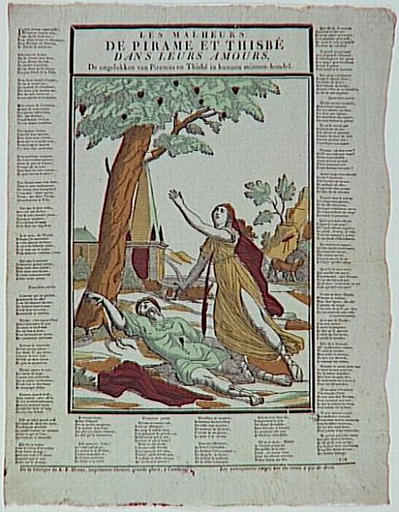 LES MALHEURS / DE PIRAME ET THISBE / DANS LEURS AMOURS / DE ONGELUKKEN VAN PIRAMUS EN THISBE IN HUNNEN MINNEN MONDEL (titre inscrit)_0