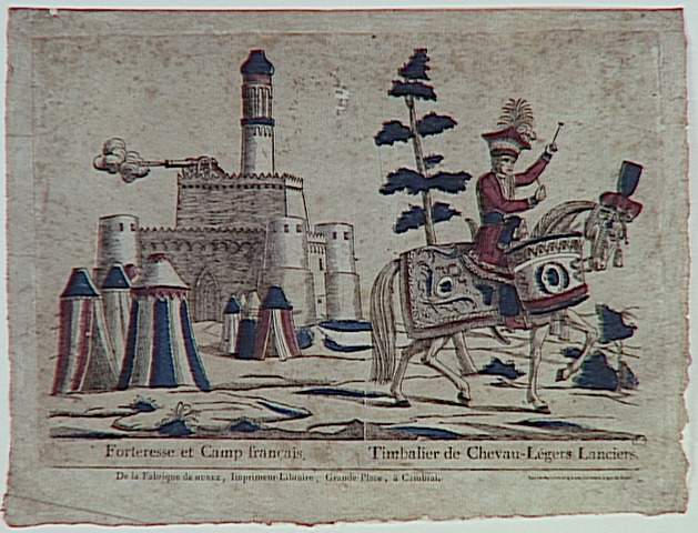 FORTERESSE ET CAMP FRANCAIS.TIMBALIER DE CHEVAU LEGERS LANCIERS (titre inscrit)_0