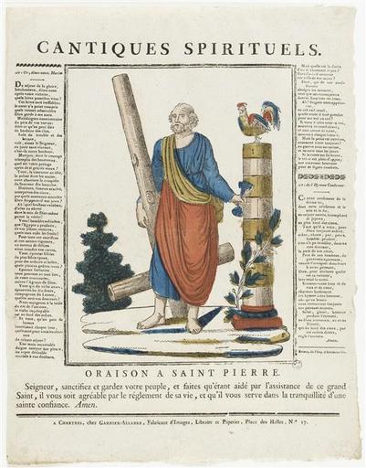 CANTIQUES SPIRITUELS.ORAISON A SAINT PIERRE. (titre inscrit)_0