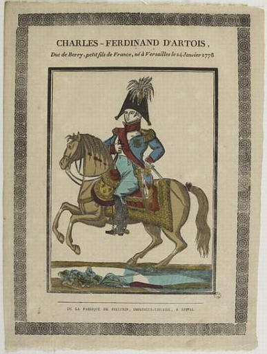 CHARLES-FERDINAND D'ARTOIS, / Duc de Berry, petit fils de France, né à Versailles le 24 Janvier 1778 (titre inscrit)_0