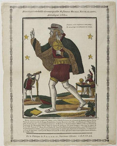 PORTRAIT véritable et remarquable du fameux MICHEL NOSTRADAMUS, / Astrologue célèbre (titre inscrit)_0