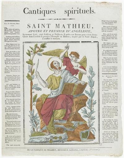 Cantiques spirituels. / SAINT MATHIEU, / APOTRE ET PREMIER EVANGELISTE, (titre inscrit)_0