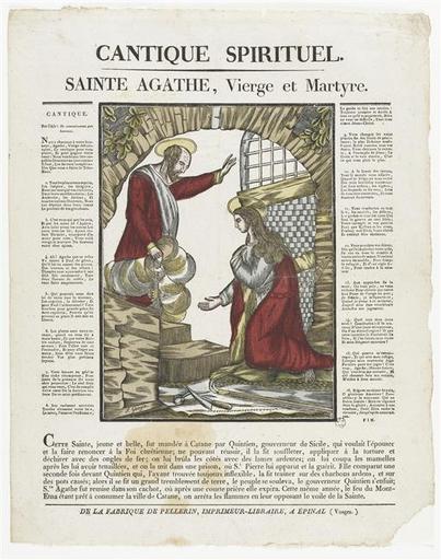 CANTIQUE SPIRITUEL. / SAINTE AGATHE, Vierge et Martyre. (titre inscrit)_0