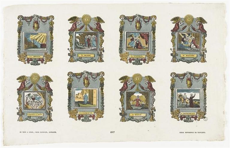 Planche de saintetés (Sainte Thérèse. . . Saint François Xavier) (titre factice)_0