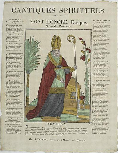 CANTIQUES SPIRITUELS. / SAINT HONORE, Evêque, / Patron des Boulangers (titre inscrit)_0