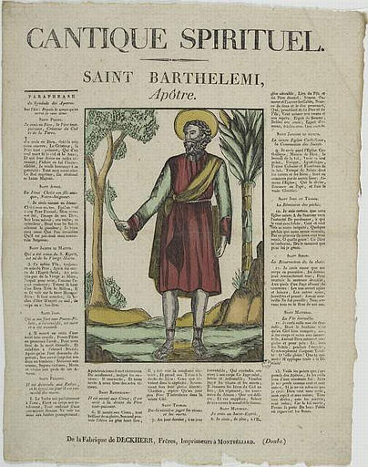 CANTIQUE SPIRITUEL. / SAINT BARTHELEMI, / Apôtre (titre inscrit)_0