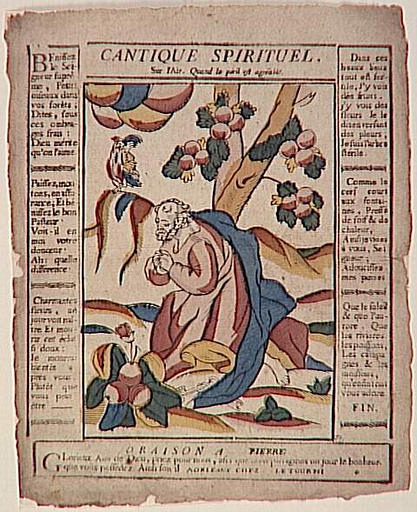 CANTIQUE SPIRITUEL. / SUR L'AIR.QUAND LE PERIL EST AGREABLE. / ORAISON A PIERRE (titre inscrit)_0