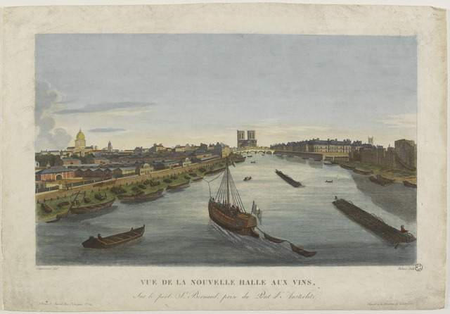 Vue de la Nouvelle Halle aux Vins, / sur le Pont St Bernard, Prise du Pont d'Austerlitz. (titre inscrit)_0
