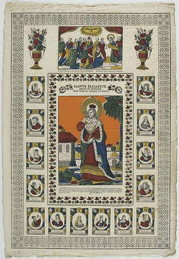 SAINTE ELISABETH / REINE DE HONGRIE (titre inscrit, français, allemand, gothique)_0