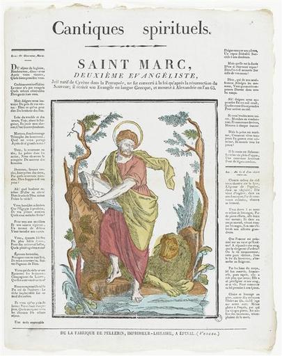 Cantiques spirituels. / SAINT MARC, / DEUXIEME EVANGELISTE, (titre inscrit)_0