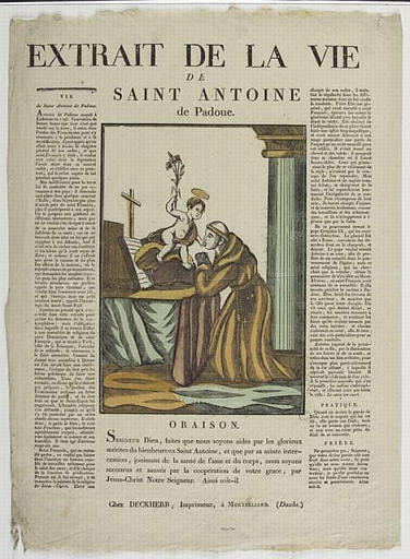 EXTRAIT DE LA VIE / DE / SAINT ANTOINE / DE PADOUE. (titre inscrit)_0