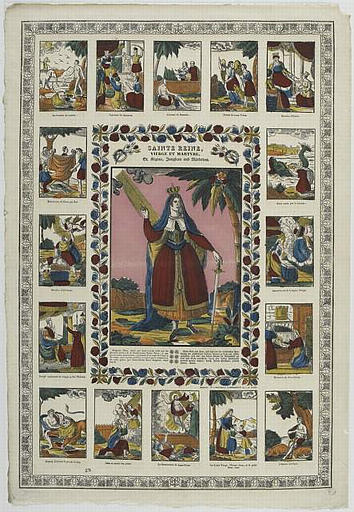 SAINTE REINE, / VIERGE ET MARTYRE (titre inscrit, français, allemand, gothique)_0