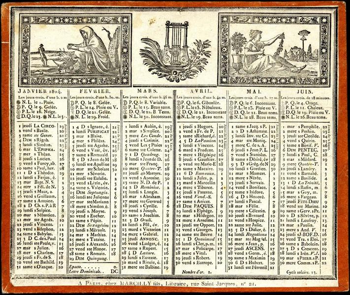 Almanach de cabinet avec allégories des saisons de 1824 (titre factice) [arbre de mai]_0