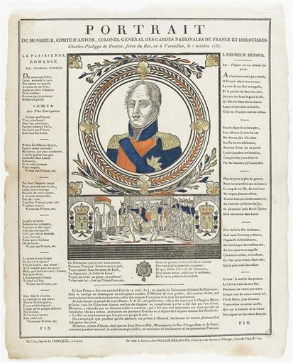 PORTRAIT / DE MONSIEUR, COMTE D'ARTOIS, COLONEL GENERAL DES GARDES NATIONALES DE FRANCE ET DES SUISSES / Charles-Philippe de France, frère du roi, né à Versailles, le 7 octobre 1757 (titre inscrit)_0