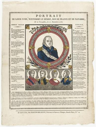 PORTAIT / DE LOUIS XVIII, SURNOMME LE DESIRE, ROI DE FRANCE ET DE NAVARRE, / Né à Versailles le 17 Novembre 1755 (titre inscrit)_0