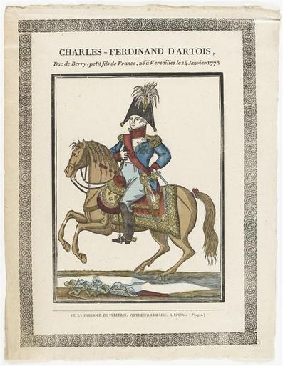 CHARLES-FERDINAND D'ARTOIS, / Duc de Berry, petit fils de France, né à Versailles le 24 Janvier 1778 (titre inscrit)_0