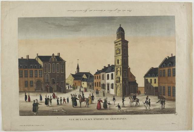 VUE DE LA PLACE D'ARMES DE GRAVELINES. (titre inscrit)_0