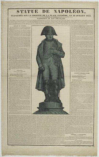 STATUE DE NAPOLEON / INAUGUREE SUR LA COLONNE DE LA PLACE VENDOME, LE 26 JUILLET 1833. (titre inscrit)_0