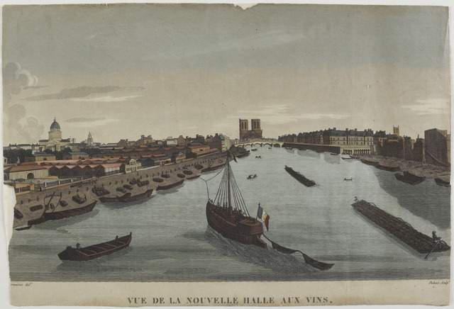 VUE DE LA NOUVELLE HALLE AUX VINS, Sur le port St. Bernard, prise du Pont d'Austerlitz.  (titre inscrit)_0