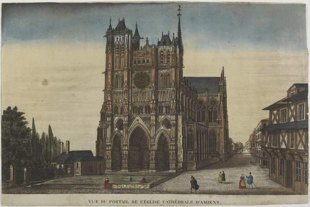 VUE DU PORTAIL DE L'EGLISE CATHEDRALE D'AMIENS. (titre inscrit)_0