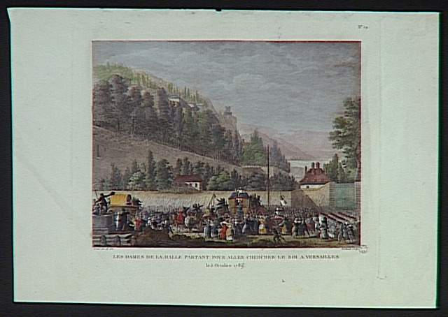 LES DAMES DE LA HALLE PARTANT POUR ALLER CHERCHER LE ROI A VERSAILLES / le 5 Octobre 1789 (titre inscrit)_0
