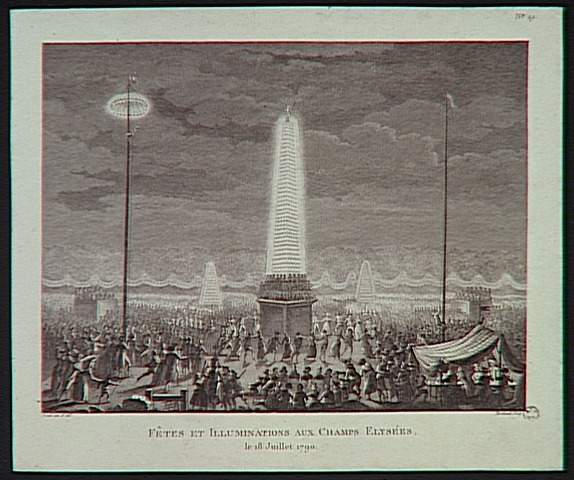 FETES ET ILLUMINATIONS AUX CHAMPS ELYSEES, / le 18 Juillet 1790 (titre inscrit)_0
