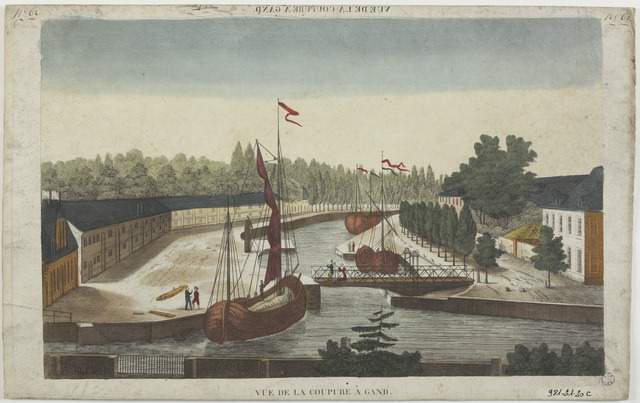 VUE DE LA COUPURE A GAND. (titre inscrit, en caractères inversés) ; VUE DE LA COUPURE A GAND. (titre inscrit)_0