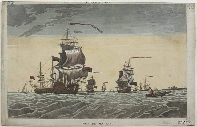 VUE DE MARINE. (titre inscrit, en caractères inversés)_0