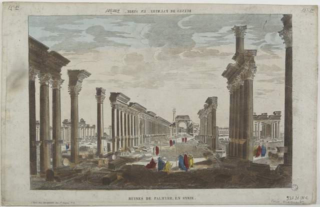 RUINES DE PALMYRE, EN SYRIE. (titre inscrit, en caractères inversés)_0