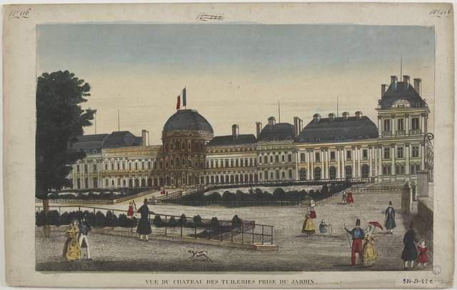 VUE DU CHATEAU DES TUILERIES PRISE DU JARDIN (titre inscrit)_0