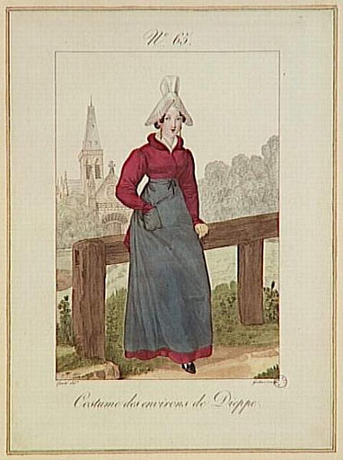 Costume des environs de Dieppe (titre inscrit), Louis Marie Lante, 1827 vers
