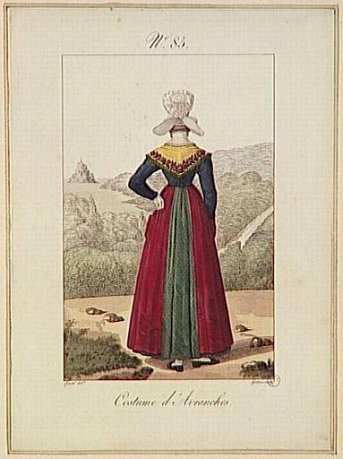 Costume d'Avranches (titre inscrit), Louis Marie Lante, 1827 vers